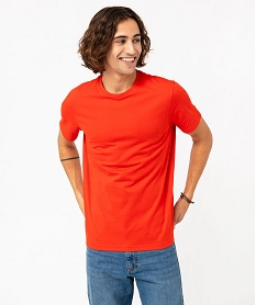 GEMO Tee-shirt à manches courtes et col rond homme Rouge