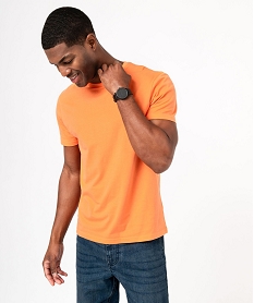 GEMO Tee-shirt à manches courtes et col rond homme orange vif