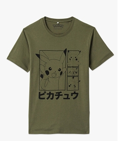tee-shirt manches courtes imprime pikachu homme - pokemon vertJ707701_4