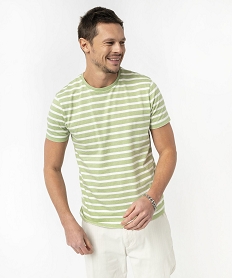 tee-shirt a manches courtes raye homme vert tee-shirtsJ708101_1