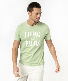 tee-shirt manches courtes a message homme vert tee-shirtsJ708201_1