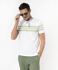 tee-shirt homme raye a manches courtes vert tee-shirtsJ708701_1