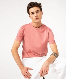 GEMO Tee-shirt à manches courtes et col rond homme Rose