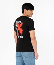 tee-shirt manches courtes imprime graffiti homme noir tee-shirtsJ711601_3