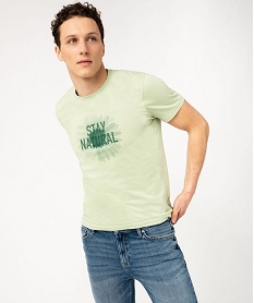GEMO Tee-shirt manches courtes à motif estival homme dore