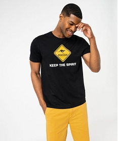 GEMO Tee-shirt manches courtes imprimé homme - Roadsign noir standard