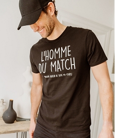 GEMO Tee-shirt homme à manches courtes avec message humoristique noir standard