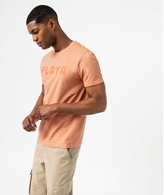 GEMO Tee-shirt à manches courtes avec message homme Noir