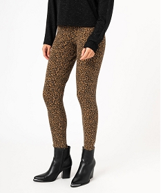 legging imprime epais motif leopard femme brunJ714801_1