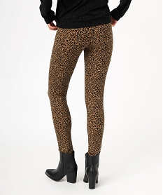 legging imprime epais motif leopard femme brun leggings et jeggingsJ714801_3