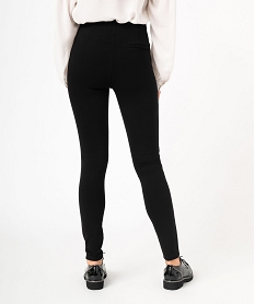 GEMO Legging uni à large élastique et bouton décoratif femme Noir