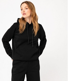 GEMO Sweat à capuche intérieur molletonné femme Noir