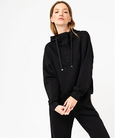 GEMO Sweat oversize à capuche femme Noir