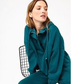 GEMO Sweat oversize à capuche femme vert standard
