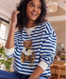 GEMO Sweat rayé et imprimé femme - LuluCastagnette Imprimé