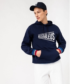 GEMO Sweat à capuche en molleton imprimé - Allez les Bleus Bleu