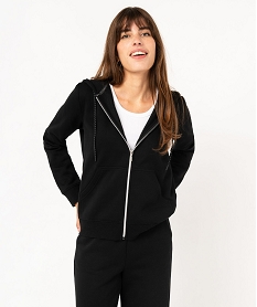 GEMO Sweat zippé à capuche femme noir standard