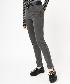 GEMO Jean Slim extensible taille haute femme Gris