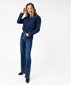 GEMO Jean flare taille haute femme - LuluCastagnette Bleu