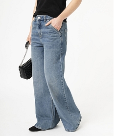 GEMO Jean wide leg délavé femme Gris