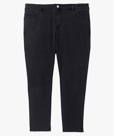 pantacourt en jean stretch coupe slim taille normale femme grande taille noirJ728001_4