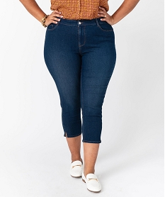 pantacourt en jean stretch coupe slim taille normale femme grande taille bleuJ728101_1