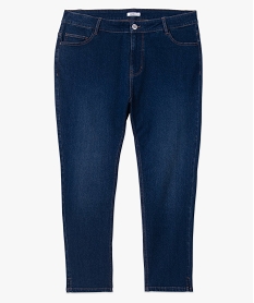 pantacourt en jean stretch coupe slim taille normale femme grande taille bleuJ728101_4