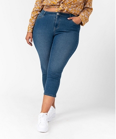 pantacourt en jean stretch coupe slim taille normale femme grande taille grisJ728201_1