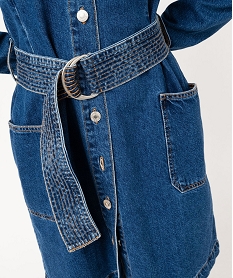 robe en jean a manches longues avec large ceinture femme bleuJ729101_2