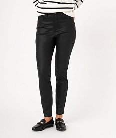 GEMO Pantalon skinny enduit push-up taille haute femme noir standard