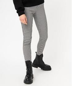 GEMO Legging à carreaux femme Gris