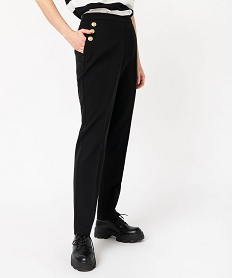 GEMO Pantalon avec boutons sur les hanches femme noir standard