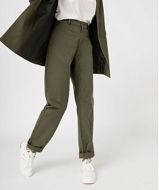 GEMO Pantalon chino coupe regular femme kaki standard