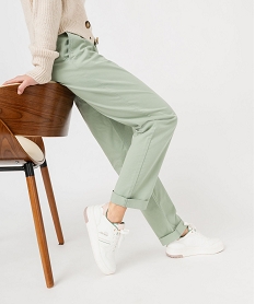 GEMO Pantalon chino coupe regular femme Vert