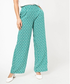 GEMO Pantalon fluide imprimé coupe large femme Imprimé