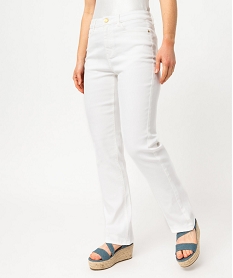 GEMO Jean Regular taille haute femme blanc vif