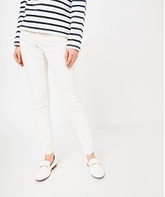 GEMO Pantalon coupe Slim taille normale femme blanc chine
