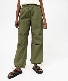 GEMO Pantalon baggy en toile de coton femme kaki standard