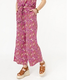 GEMO Pantacourt large et fluide imprimé femme floral