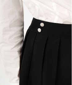 jupe plissee courte avec boutons decoratifs femme noirJ737501_2