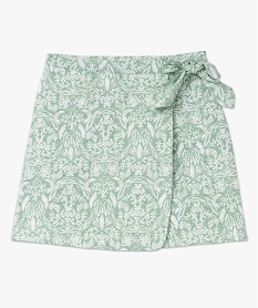 jupe portefeuille matelassee a motifs fleuris femme vert jupesJ739201_4