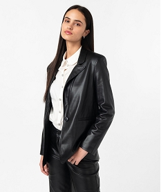 GEMO Veste blazer en cuir imitation femme Noir