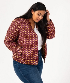 veste fine matelassee et imprimee femme grande taille rougeJ740401_1