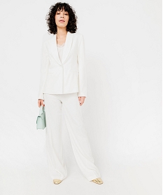 GEMO Veste de tailleur 1 bouton femme blanc chine