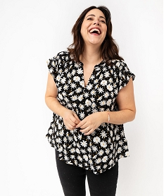 GEMO Blouse imprimée à manches courtes femme grande taille imprime fleurs