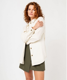 GEMO Chemise manches longues en denim femme blanc chine