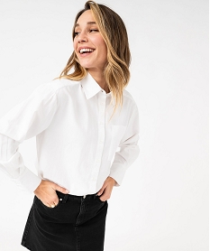 GEMO Chemise unie coupe ample femme blanc standard