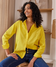 chemise en coton femme - lulucastagnette jauneJ748001_1