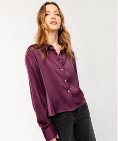 chemise satinee coupe courte femme rougeJ748901_1