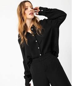 GEMO Chemise coupe courte à motifs ton sur ton femme Imprimé
